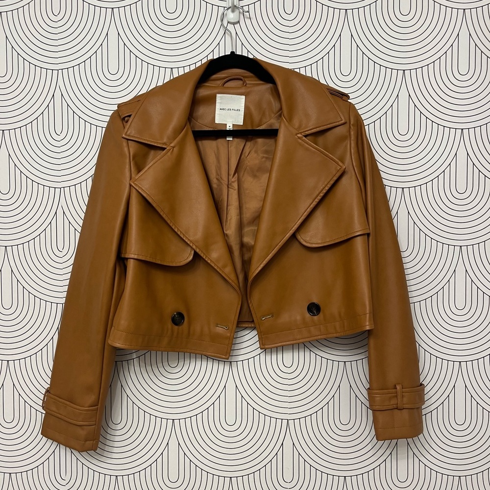 Avec Les Filles Brown Leather Jacket